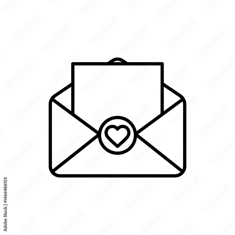 Open Letter with Heart Seal for Personal or Romantic Communication Open Letter with Heart Seal for Personal or Romantic Communication