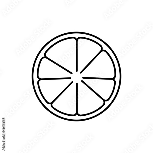 Orange Slice with Radial Segments Representing Freshness and Vitamin C