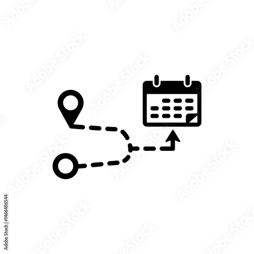 Path Ending at Calendar with Arrow Representing Time Management and Scheduling