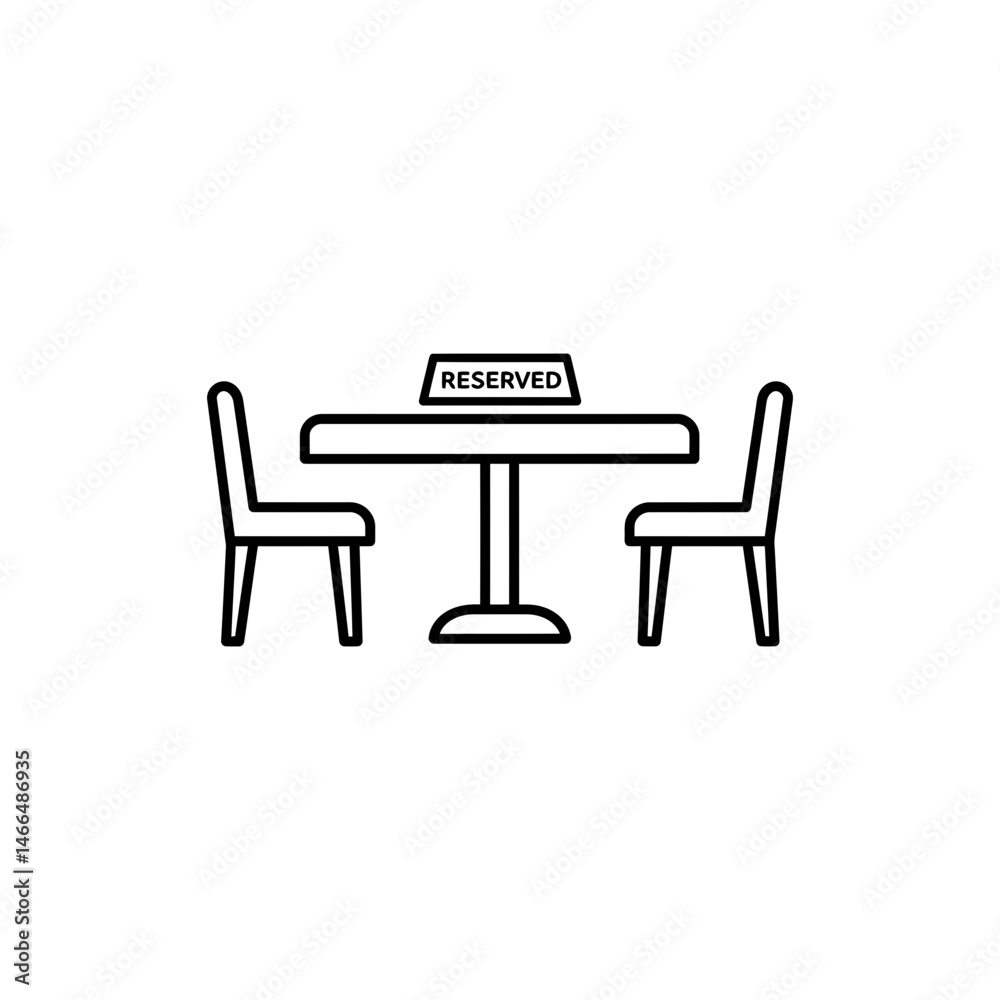 Restaurant Table with Reserved Sign Representing Hospitality and Service Restaurant Table with Reserved Sign Representing Hospitality and Service