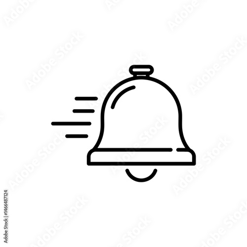 Service Bell with Motion Lines Around Representing Fast Response and Customer Service