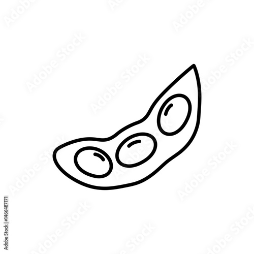Single Edamame Pod with Visible Bean Bulges Representing Healthy Snack