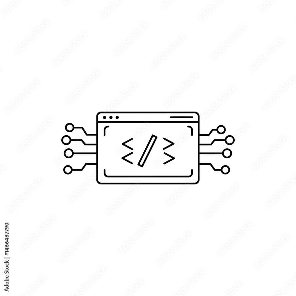 Terminal Window with Connecting Arrows Terminal Window with Connecting Arrows