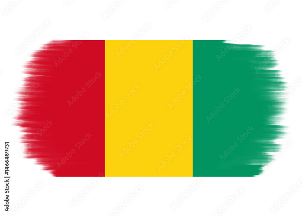 Obraz premium Guinea flag. Guinea flag with painting stroke on transparent background. Conakry. Country flag, national flag, icon of Guinean country
