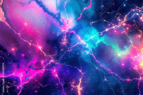 Glitch style marble in neon color distortion