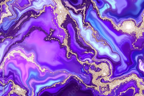 Violet crystal marble background with glossy shine