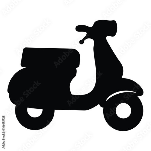 moped , black and white illustration of vehicles.