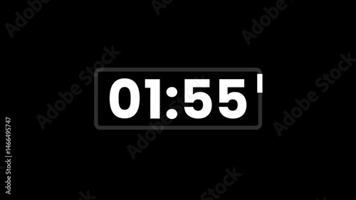 2 minutes countdown animation timer white bold number time countdown 120 seconds 4k