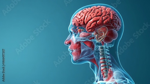 Human head anatomy illustration
