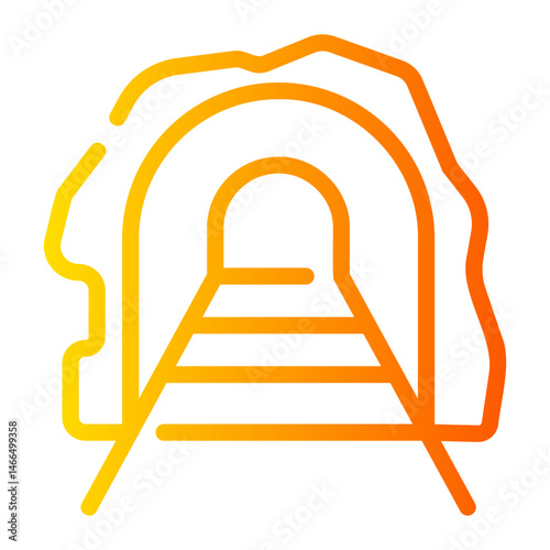 railway Line Gradient Icon