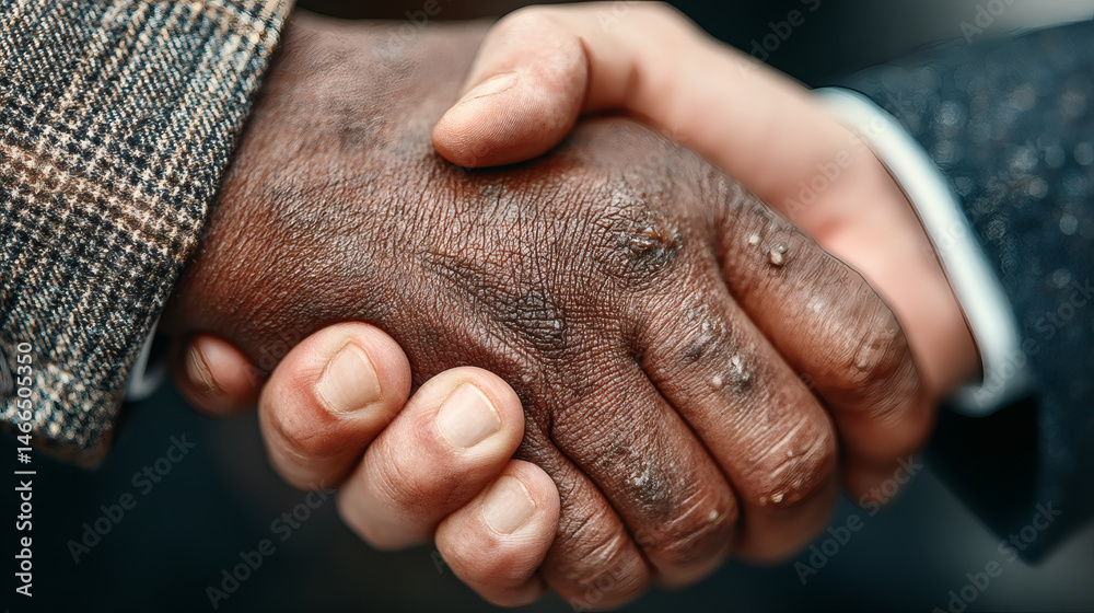 Fototapeta premium Collaborative concept executive handshake as a sign of partnership in corporate settings