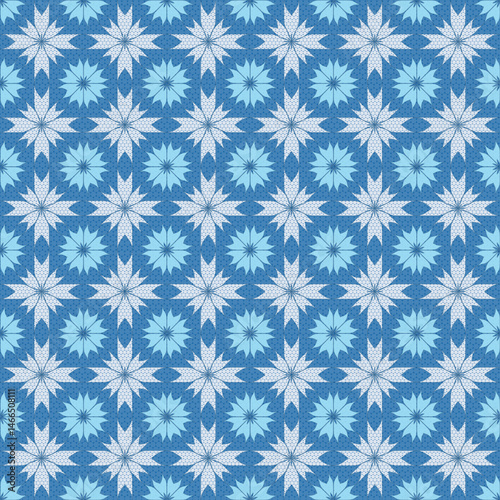 Floral and snowy pattern in soft blue color palette