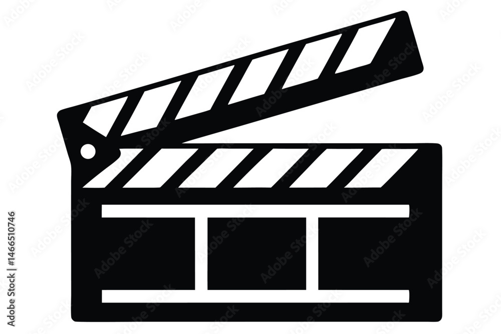 Fototapeta premium Black clapperboard movie slate shows filmmaking equipment and cinematic production details for film industry