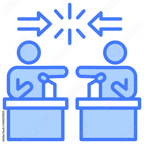 Opposition Blue Icon