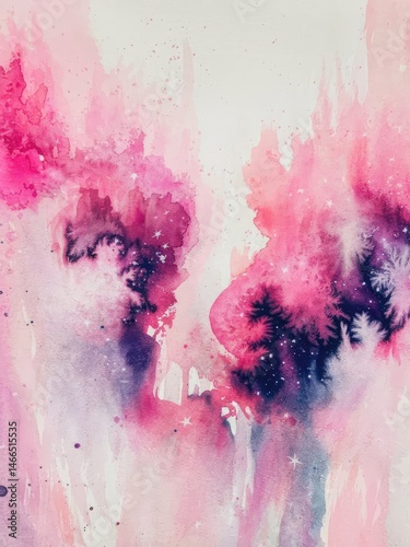 Celestial Dreamscape in Watercolors 
