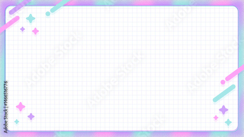 ポップで可愛い横長のフレーム背景