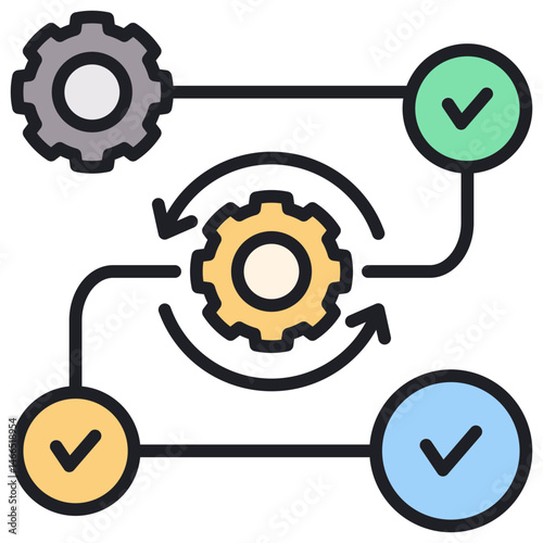 Process Lineal Color Icon