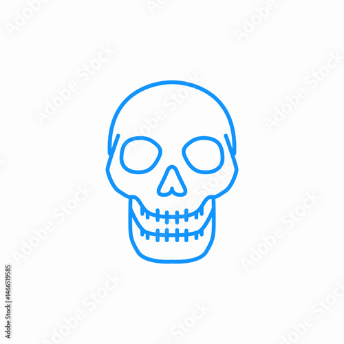 skull bone human face structure icon sign vector