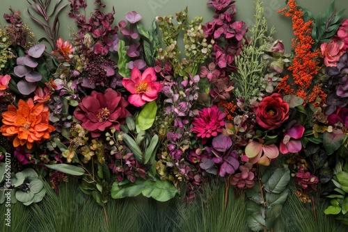 Vibrant floral arrangement of autumn colors