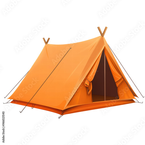 Isolated Cartoon Orange Tent