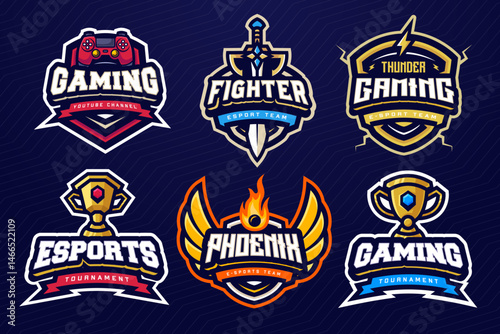 Esports Gaming Logo Bundle Collection Set for Esports Team or Gaming Tournament