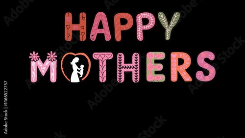 Happy Mother's Day Text Animation – Elegant Celebration Motion Graphic 4K