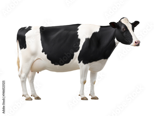 Exploring the Contrasting Beauty of a Black and White Cow Set Against a Solid Black Background for a Striking Visual Effect and Impact