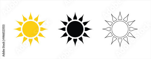 Sunshine Icons Yellow, Black, White