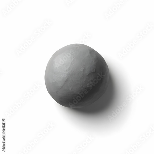 Pebble Smooth gray sea stone isolated on white background