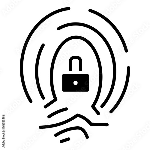 Cybersecurity Glyph Icon