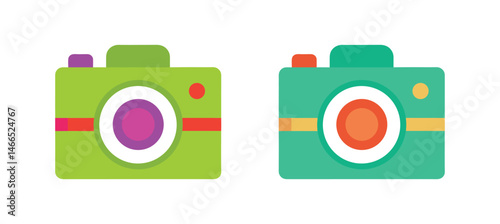 Colorful Camera Icons Photography Fun