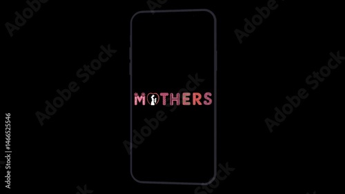 Happy Mother's Day Text Animation with Smooth Mobile