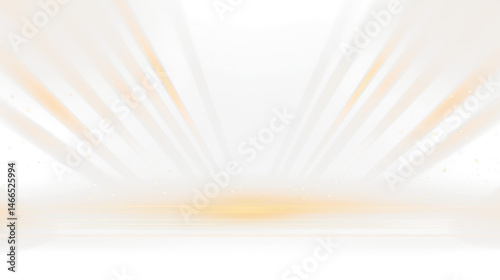 abstract light background with shiny golden light rays isolated on white or transparent png