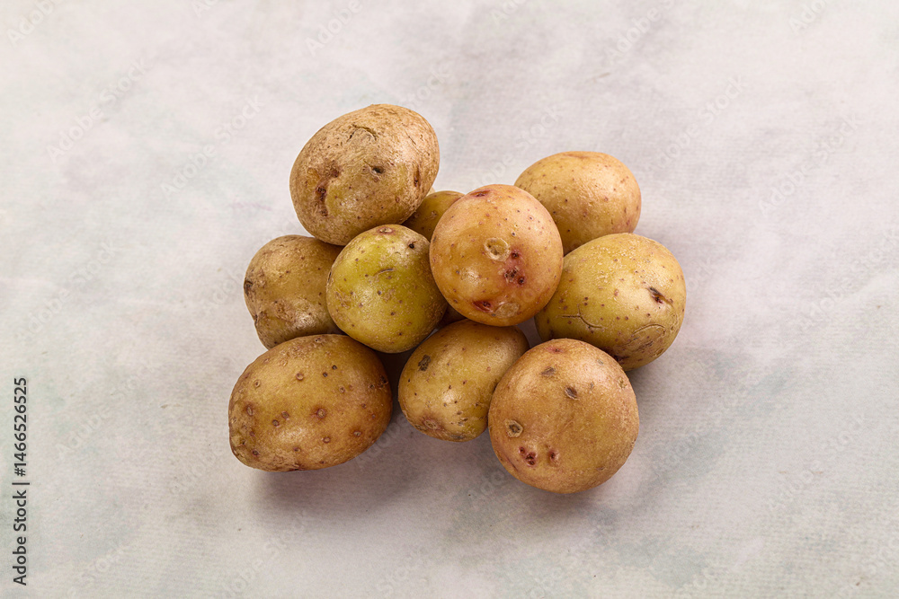Raw fresh young baby potato