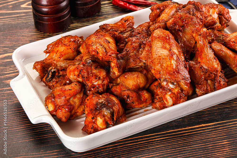 Hot and spicy Buffalo chicken wings