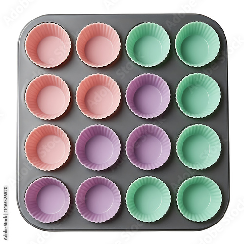 Wallpaper Mural Colorful cupcake liners arranged neatly in tray Torontodigital.ca