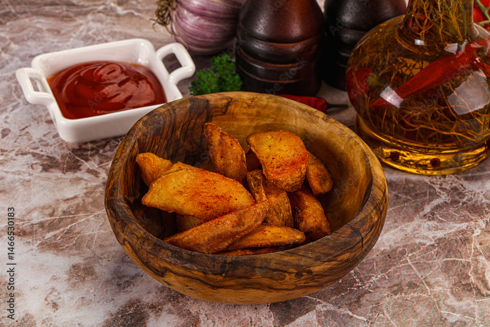 Fried rustic golden Idaho potato