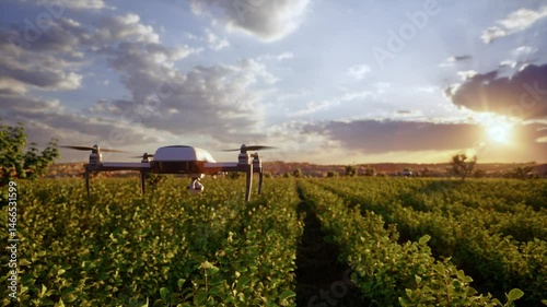 Smart Agriculture With Drone Monitoring, Representing Tech Driven Farming