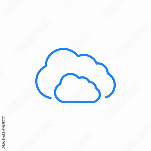 cloudy clouds weather icon sign vector