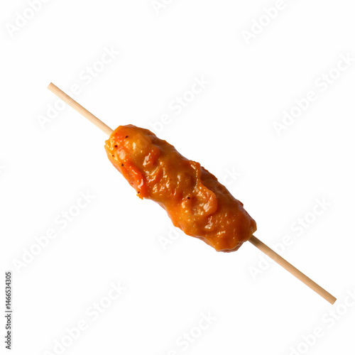 Yakitori chicken stick isolated on the white background
