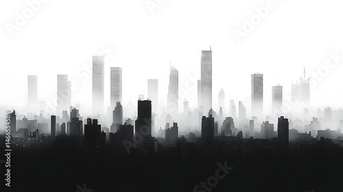 Wallpaper Mural Panoramic city horizon in black and white with distinct geometric architecture and clean silhouettes Architectural Firms and Urban Design Portfolios Fine Art Prints and Poster Series in Modern  Torontodigital.ca