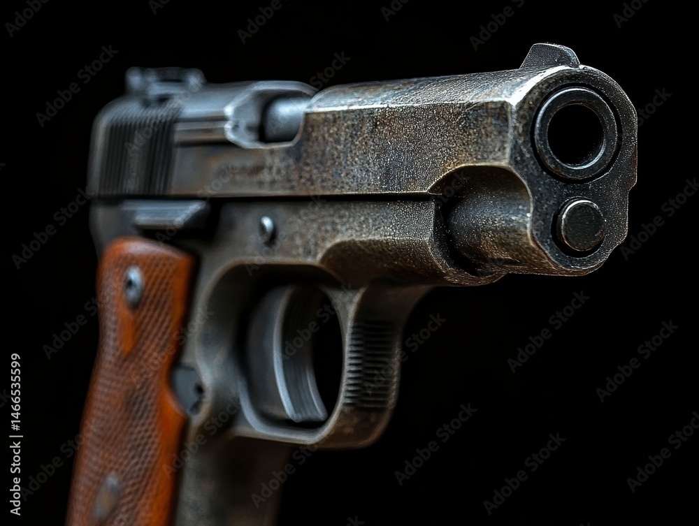 Obraz premium Weathered Handgun Close-up