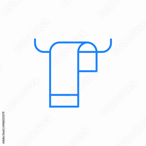 folded bath towel icon sign vector