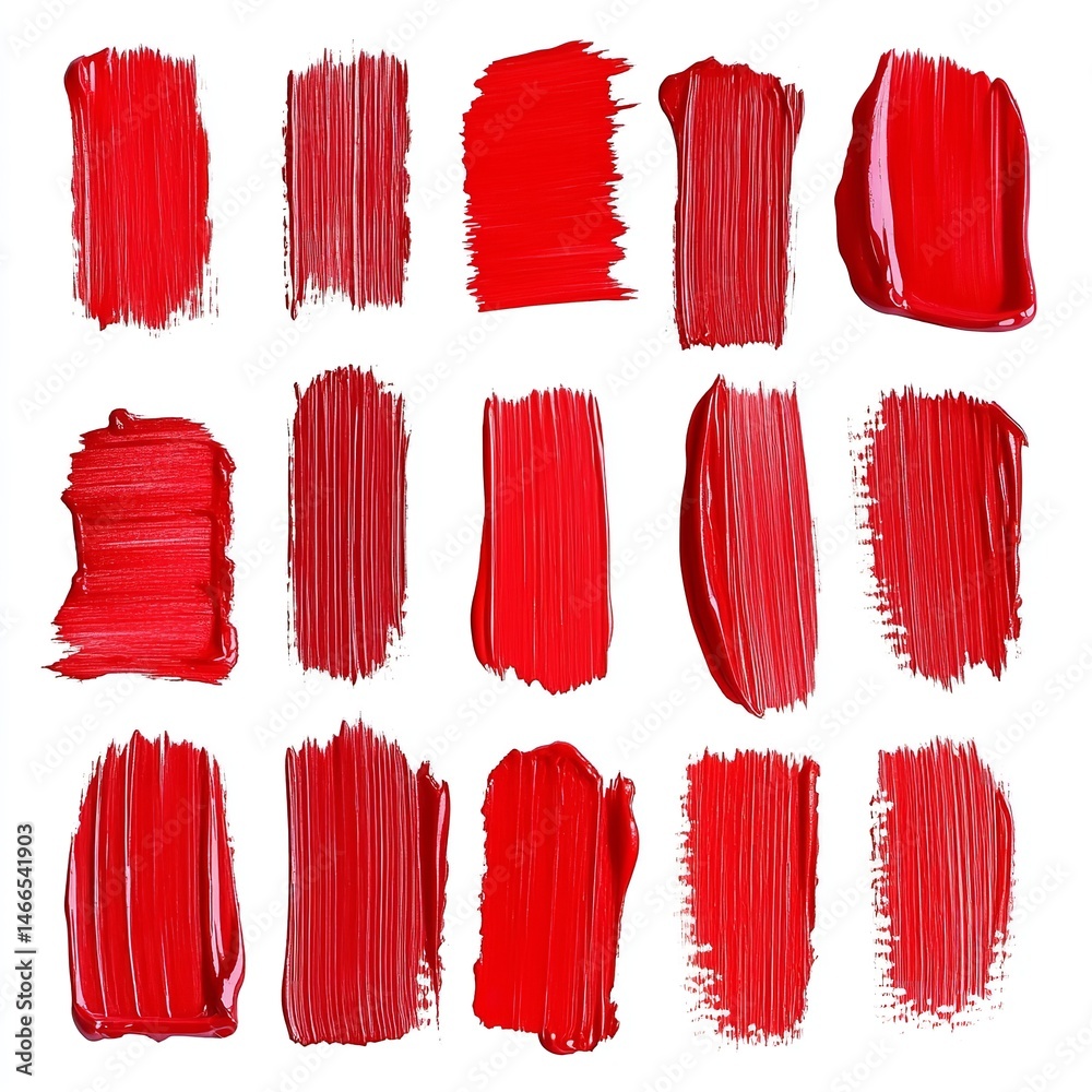 Naklejka premium Red paint strokes background texture abstract art design element bright color vibrant artistic canvas acrylic