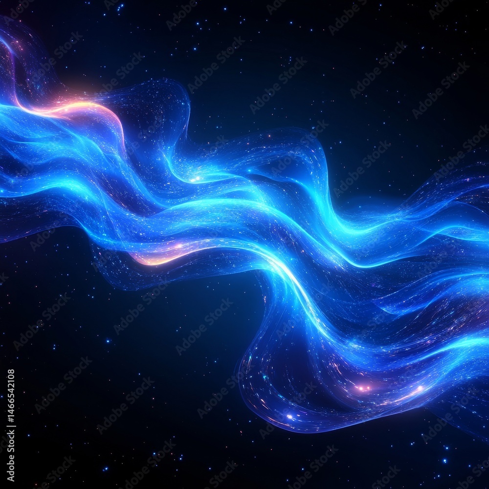 Obraz premium Light Lines Flow Digital Background, Generative AI