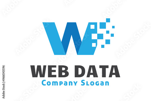 letter w pixel logo vector design symbol 
