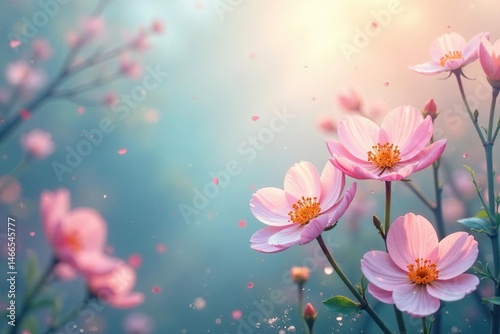 Subtle nature-inspired motif, soft pastel hues, bloom, sophisticated, retro