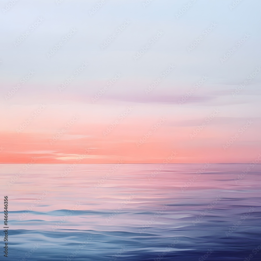 Obraz premium Sunset Over the Sea – Tranquil Ocean Horizon with Warm Golden Light