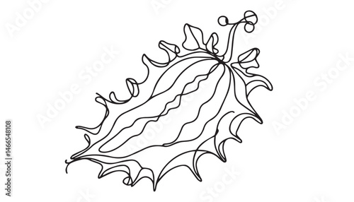 Continuous one single minimal line drawing cauliflower
