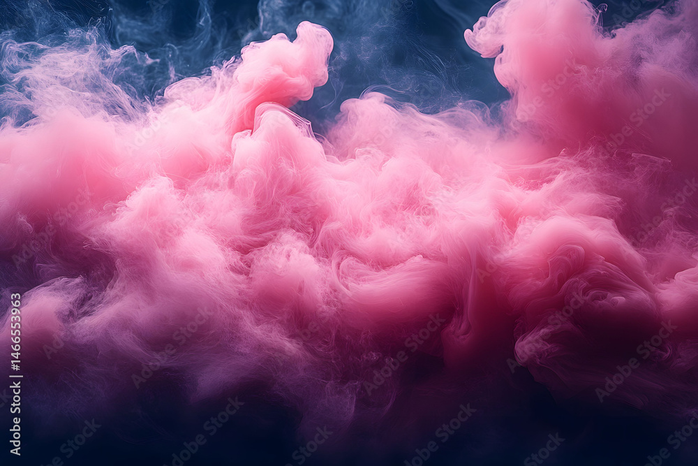 Dreamy Pink and Blue Smoke Cloud for Abstract Design and Background